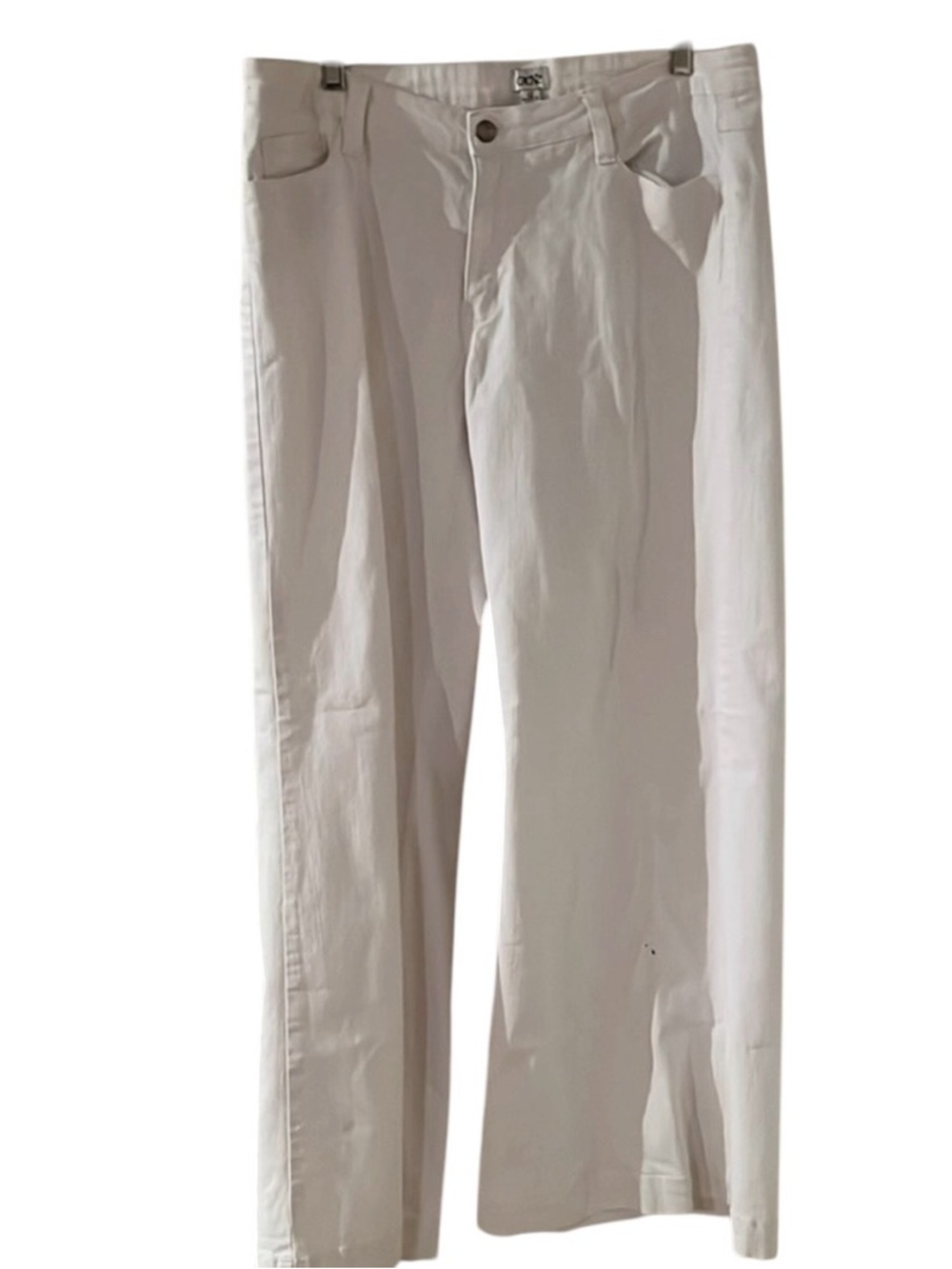 Cache size 12 white high waist  wide leg jeans trouser style with stretch